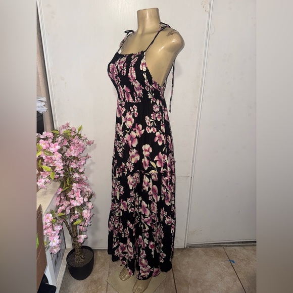 Free People Black and Pink Floral Maxi Dress - Picture 8 of 15